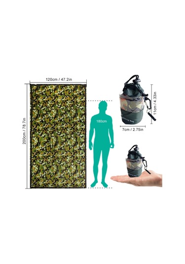 1-2 Kişilik Acil Uyku Tulumu, Hafif, Su Geçirmez Ve Sıcak Tutar Renk B Haki