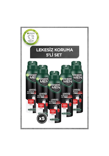 Garnier Men Lekesiz Koruma Erkek Aerosol Sprey Deodorant  5 x 150 ML