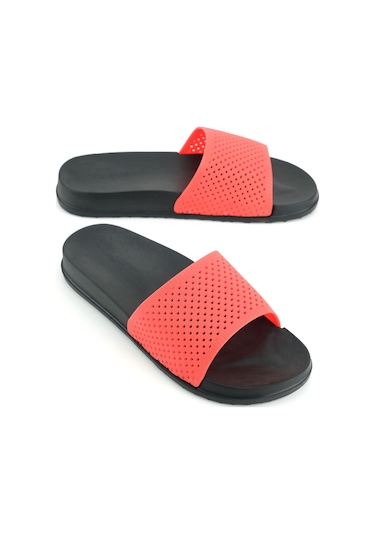 Gezer Kadın Yazlık Eva Islak Zemine Uygun Ev Bahçe Banyo Havuz Terlik Kırmızı