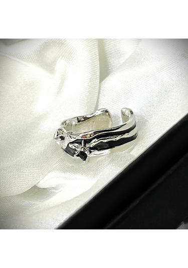 Dükkan Design Taşlı Pinterest Yüzük Gümüş - Beyaz