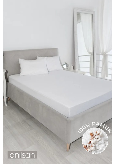 Düz Beyaz Çift/tek Kişilik Lastikli Çarşaf %100 Pamuk,83 Tel