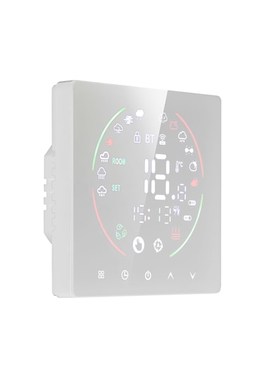 Monyee Tuya Wifi Akıllı Termostat: Tam Dokunmatik Kontrol, Çocuk Kilidi, 16a Elektrikli Isıtma, Ntc Sensör, Programlanabilir Modlar - Beyaz