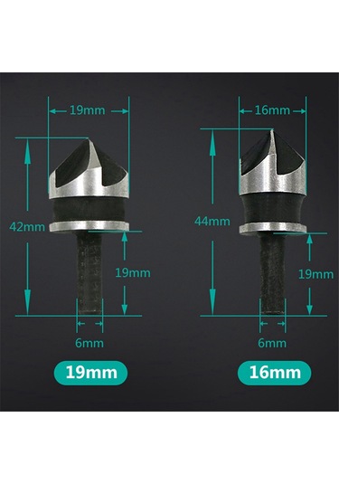 Adet 5 Kenarlı Pah Kırma Makinesi 90 Derece Pah Kırma Bıçağı 12-19mm Set