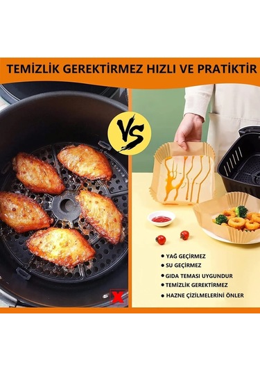 Büyük Boy Fritöz Pişirme Kağıdı 50 Adet Ahşap