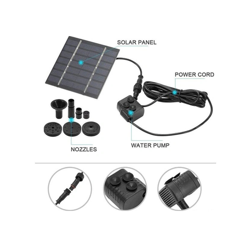 Fortunelane Güneş Enerjili Bahçe Çeşmesi - 4 Püskürtme Başlığı İle Şık Dekor Diğer