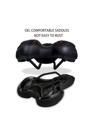 Tenfowee Kırmızı Jöle Dolgulu Bisiklet Oturagi - Yumuşak, Kalın, Orta Boşluklu Dağ Bisikleti Sırt Yastığı - Evrensel Uyumlu Aksesuar Kırmızı