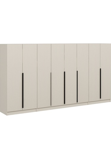 Kale Plus 8 Mebran Kapaklı 2 Çekmeceli Dolap Kumtaşı Mebran 210cm Bej