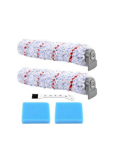 Leasetake Tineco Ifloor Islak Kuru Kablosuz Elektrikli Süpürge İçin Yedek Fırça Rulosu, 2 Paket Rulo Fırça + 2 Ön Filtre Köpüğü