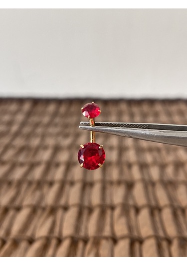 Yüksek Kalite G23 Titanium Kırmızı Parlak Zirkon Taşlı Titanyum Göbek Piercingi Taş 10mm DUMMY 236120573 429