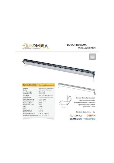 Wallwasher Rgb Led Aydınlatma 20-30-50-70-100 Cm Diğer