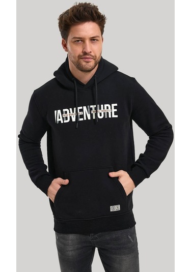 Kapüşonlu Siyah Slim Fit Hoodie 23fwm64047-sıyah Siyah