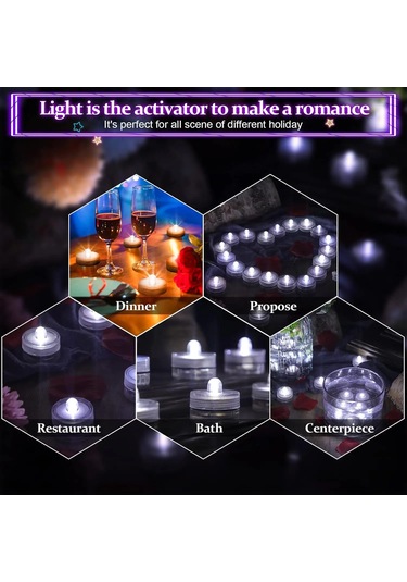 Led Alevsiz Mumlar Işık Su Geçirmez Dekoratif Mumlar Sualtı