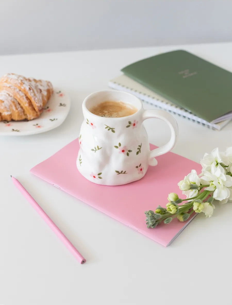 Perex Seramik Kupa, El Yapımı Kupa, Sevimli Kupa 330820637 Beyaz