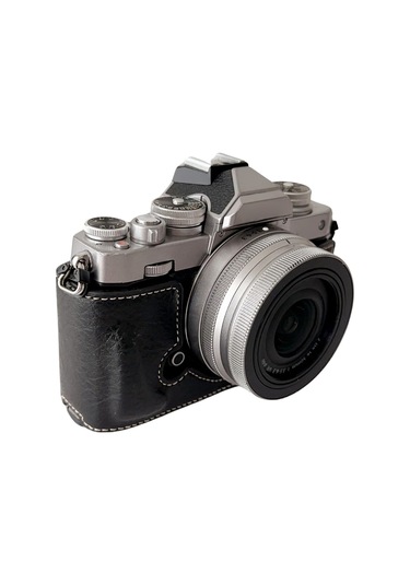 Gajeena Nikon Z Fc Kamera İçin Siyah Sentetik Deri Kılıf, Eldivenli Tutuş, Tripod Uyumlu, Omuz Kayışı İle Tam Koruma