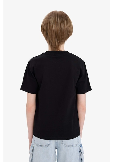 DeFacto Erkek Çocuk Bisiklet Yaka Basic Düz Kısa Kollu Tişört K1687A625AUBK81