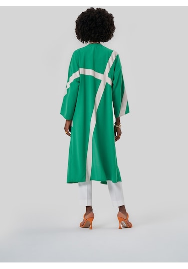 Mizalle Şeritli Renkli Kimono Çok Renkli