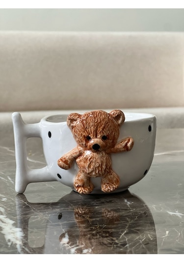 Meggdecor Teddy Bear 1 Adet Kabartma Kupa 300ml Renkli
