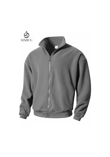 Yeni Erkek Günlük Sweatshirt Spor Ceket Gri