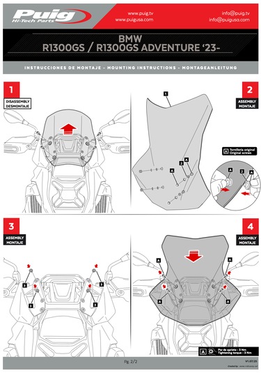 Bmw R 1300 Gs R1300gs 2023-2025 Puig Plus Şeffaf Tur Camı Şeffaf