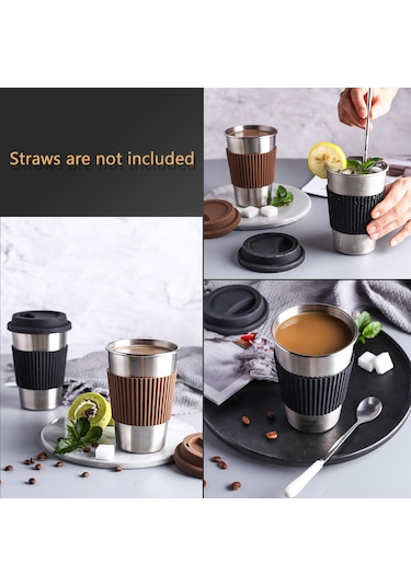 Moveevo 304 Paslanmaz Çelik Termos Kahve Bardağı - 300ml Sıcak Soğuk Koruma Diğer