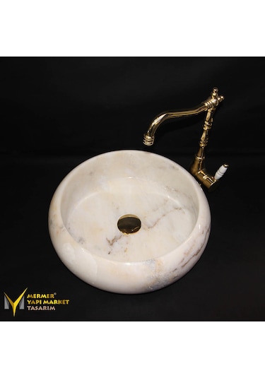 Afyon Kristal Sarı Bombeli Lavabo