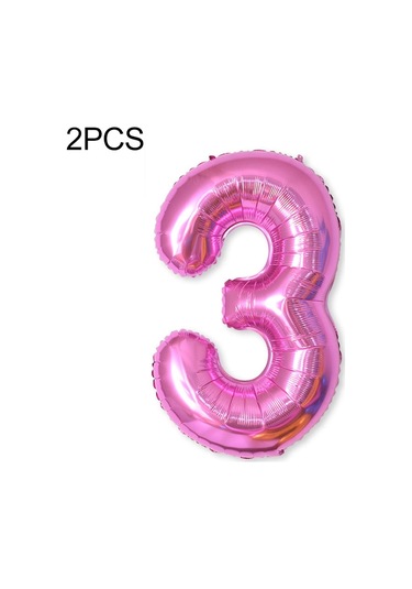 2 Adet 40 Inç Alüminyum Folyo Numarası Balonlar Doğum Günü Düğün Nişan Parti Dekor Çocuk Topu Malzemeleri 3-gül Kırmızı
