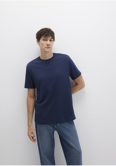 Mavi - Lacivert Basic Tişört 066249-70497 Lacivert