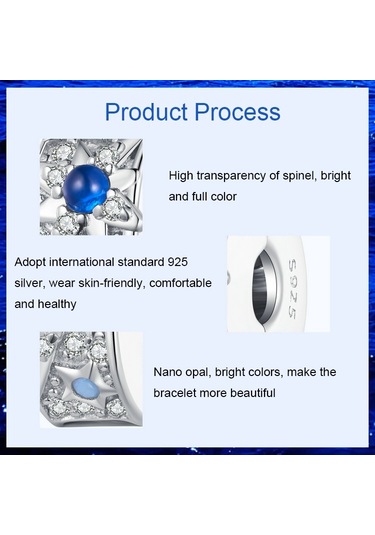 Fantezi Yıldız Konumlandırma Toka Dıy Boncuk S925 Ayar Gümüş Bilezik Aksesuarları Kolye Kolye Çok Renkli