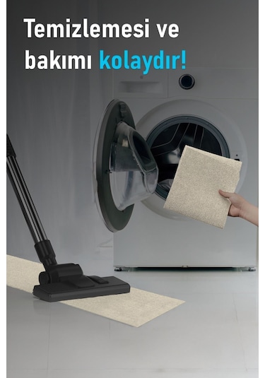 Halifleks Yapışkan Tabanlı Merdiven Basamak Paspası Rip Halı Kaymaz Tabanlı - Bej Null