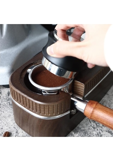 Novahub 51mm/53.3mm Paslanmaz Çelik Kahve Dağıtıcı Ve Sıkıştırıcı - Gümüş - Ayarlanabilir Yükseklikli Gümüş