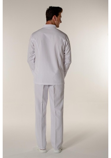 Beyaz Aşçı Ve Mutfak Şef Ceketi Gizli Çıtçıtlı-beyaz