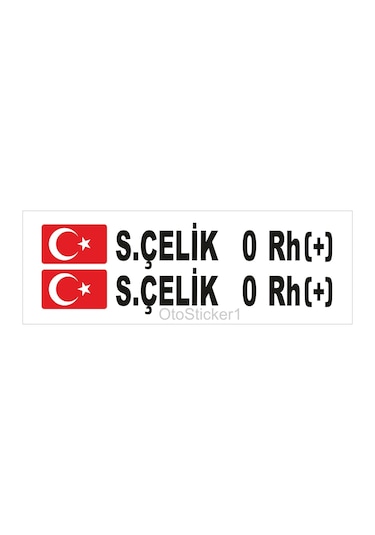 Oto Sticker Isme Özel Isimlik Kan Grubu Ad Soyad Bayraklı Sticker