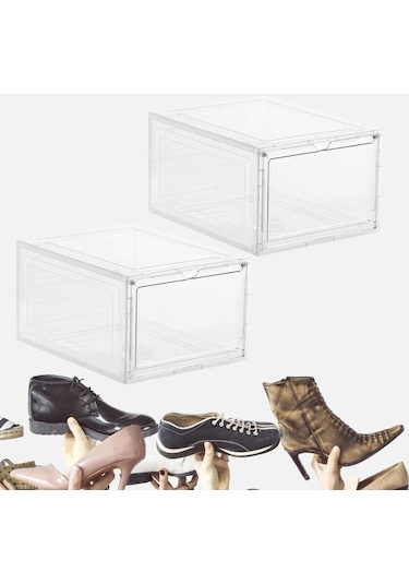 Suntek Şeffaf Ayakkabı Kutusu İstiflenebilir Manyetik Kapatma
