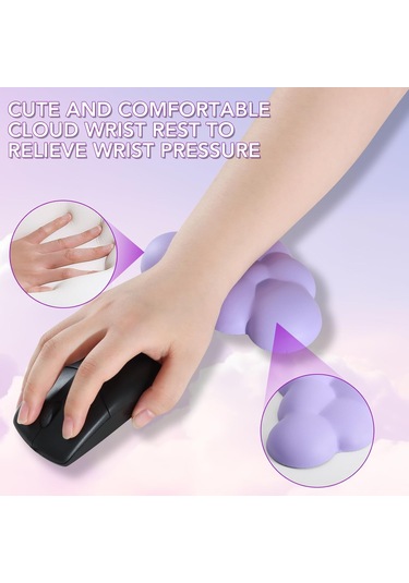 Ruicoo Bilgisayar Bilek Desteği - Ergonomik Hafıza Köpüklü Klavye Ve Fare Pedi Seti Uzun + Kısa