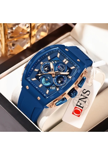 Elmpaly Ofns Erkek Digital Analog Kadranlı Gece Işıklı Suya Dayanıklı Çizilmeye Dayanıklı Kronometre Dünya Saati Siyah Gümüş Kol Saati Diğer