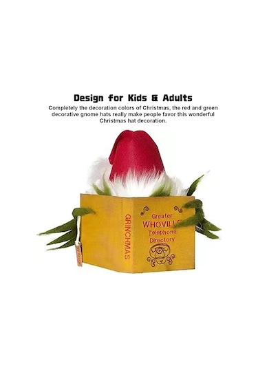 Noel Ağacı Tepesi Kareli Komik Grinch Peluş Bebek Dekorasyonu Noel Ağacı Süsü Tatil Hediyesi