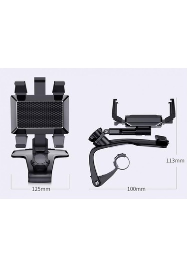 3-7 İnç Akıllı Telefonlar İçin 360 Ayarlanabilir Yaylı Kelepçeli Araç Telefon Tutucu 360 Ayarlan Diğer