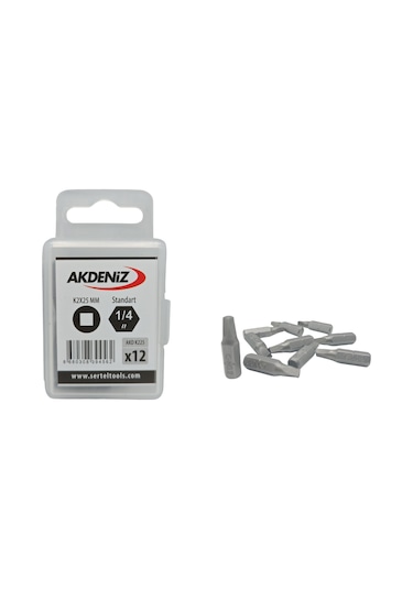 Akdeniz Akd/k225 1/4 Kare No.2x25 Mm 192 Adet Bits Uç