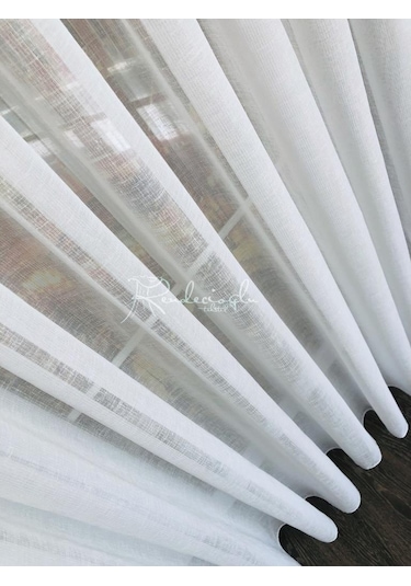 Tül Perde Simli Keten Pırıltı Iplik Etek Kurşun Sarım Ekru