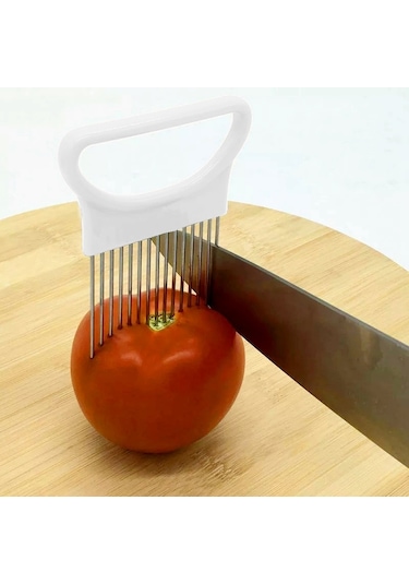 Cbtx Paslanmaz Çelik Sebze Soğan Kesici Tutucu Et İğnesi Mutfak Aletleri Beyaz