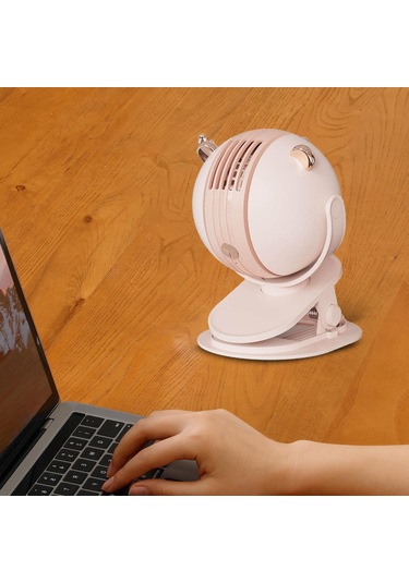 Homyl El Tipi Bladeless Puset Fanı Usb Şarj Edilebilir Pembe