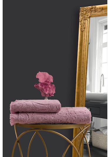 Varol Jacquard %100 Pamuk El Havlusu 50x90cm Lila-50x90cm Lila