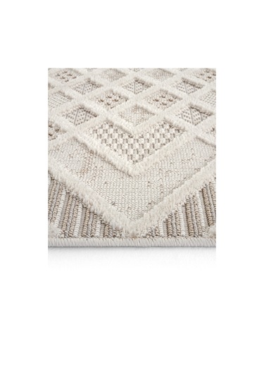 Cool Halı Ares 8802 Krem Yolluk Geometrik Antre Hol Koridor Halı Yatak Odası Halı Bukle Halı Yolluk