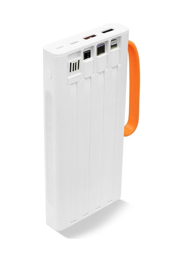 Powerway QC10 10.000 mAh PD 22.5 W Kablolu Hızlı Şarj Powerbank Beyaz