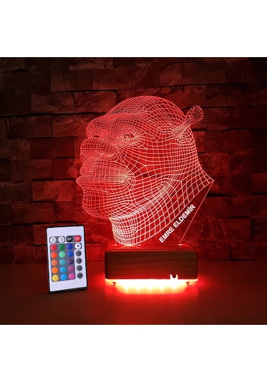 Doğum Günü Hediyesi Isimli Lamba Kahraman Shrek Gece Lambası