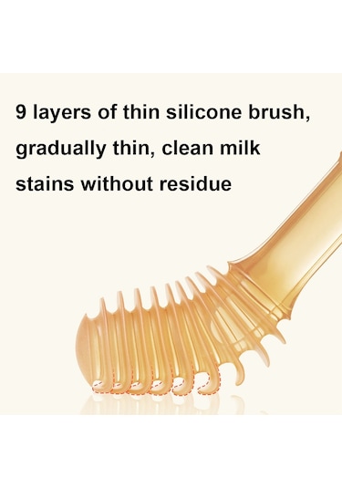 Sones Gıda Sınıfı Silikon Bebek Süt Diş Fırçası + Dil Fırçası Çocuk Ağız Temizleme Fırçası, Renk: Bej