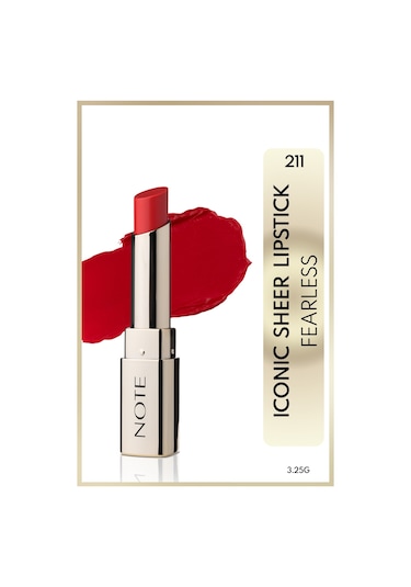 Note Cosmetics Iconic Sheer Lipstick Nemlendirici Parlak Ruj 211 Fearless Nemlendirici Parlak Ruj - Kırmızı 211