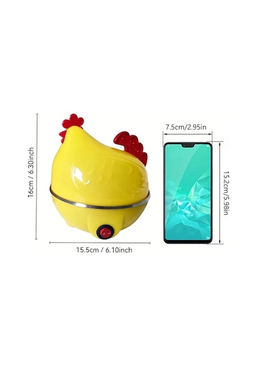 Elmpaly Küçük Ev Tipi Çok Amaçlı Sarı Elektrikli Yumurta Pişirici 7'li Kapasite Otomatik Kapama