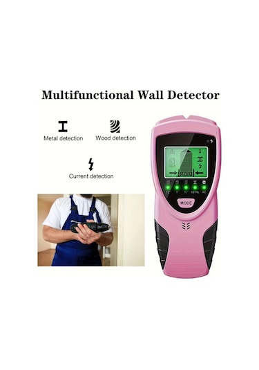 Dashanshop Pembe 5 İn 1 Duvar Tarayıcı Profil Bulucu Hd Ekran Metal Ahşap Kabl