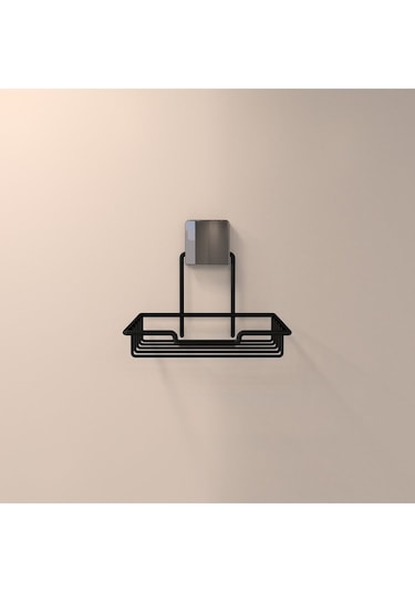 Decorev Siyah Askılı Sabun Koyma Haznesi Modern Banyo Aksesuarı, Güçlü Yapışkanlı Siyah Askı